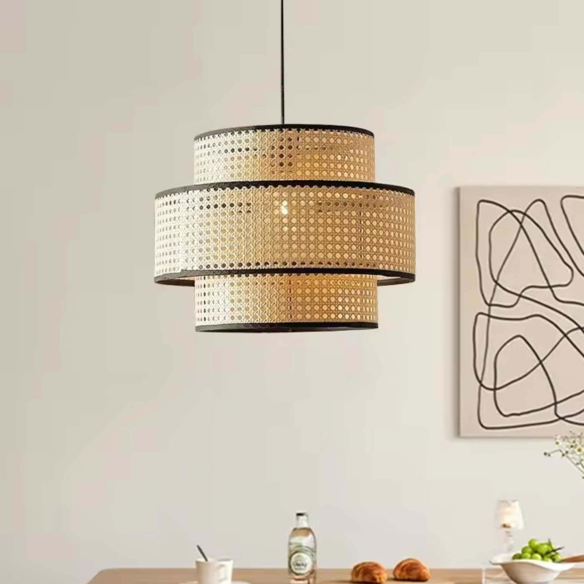 Cane Webbing Pendant Lamp LP-11